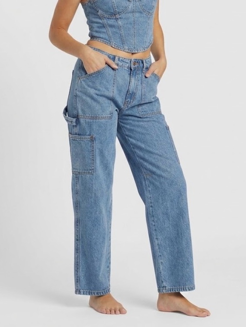 Billabong LEIA DENIM PANT Light Blue Women's Mid-Rise and Straight Leg  Size 26
